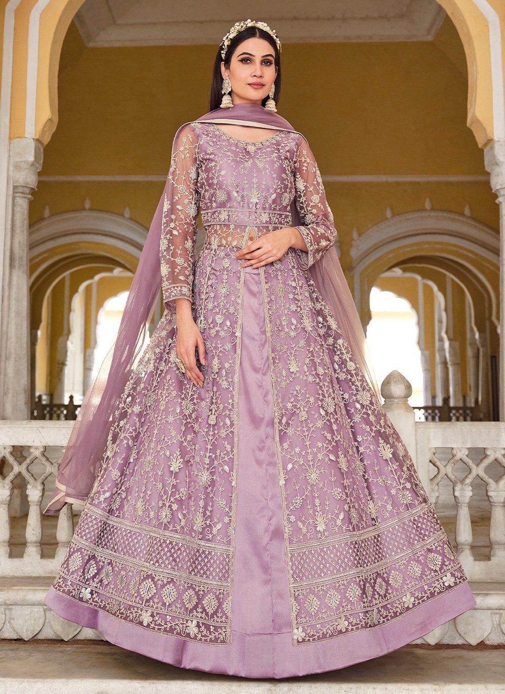 Shop Online Purple Engagement Trendy Lehenga Choli : 254842 -