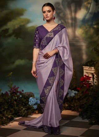 Purple Fancy Trendy Saree