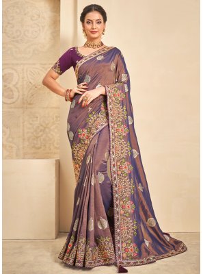 Purple Khadi Silk Classic Saree