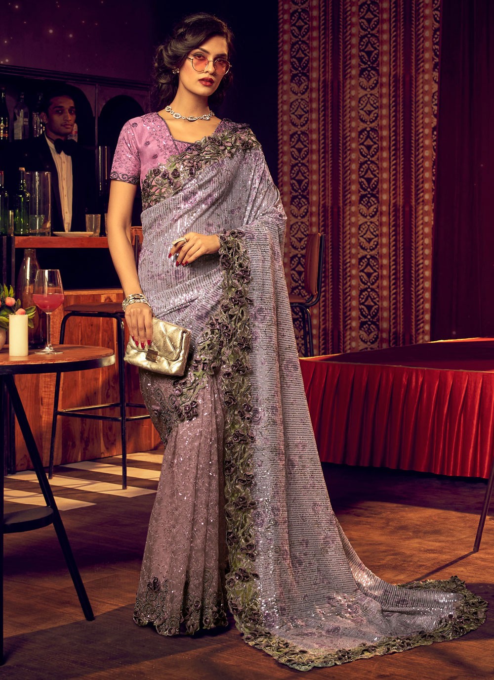 Silk Sarees Online Blue & Gold Designer Sarees Heavy Zari Embroidery – Lady  India