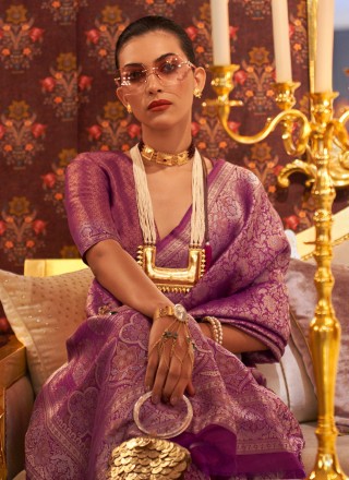 Purple Multi Mehndi Classic Saree