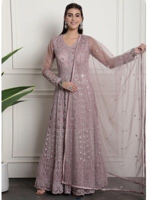 Purple Net Engagement Salwar Kameez