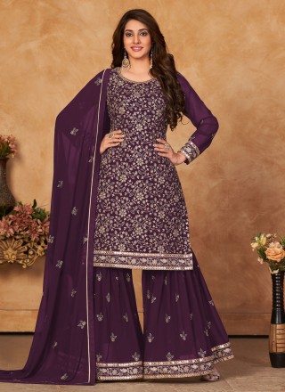 Purple Pakistani Salwar Suit