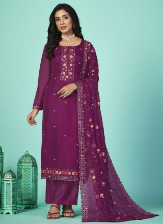 Purple Party Salwar Kameez