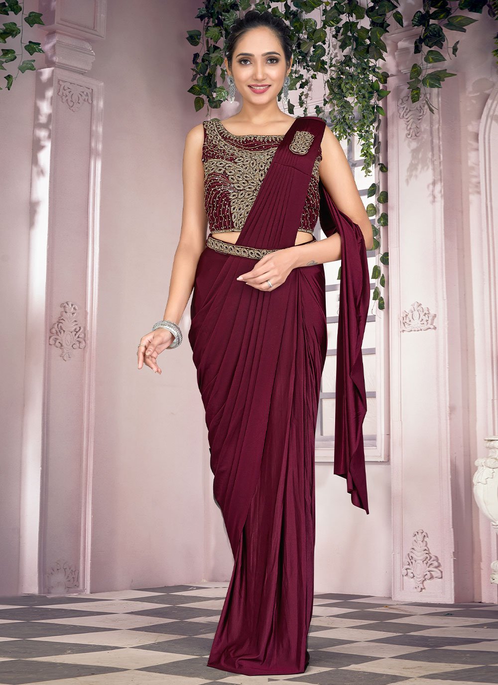 Plain fancy saree hotsell