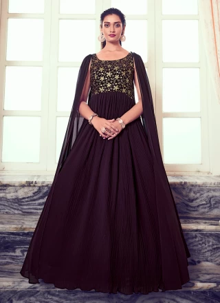 Purple Sequins Gown 