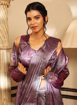 Purple Silk Trendy Saree