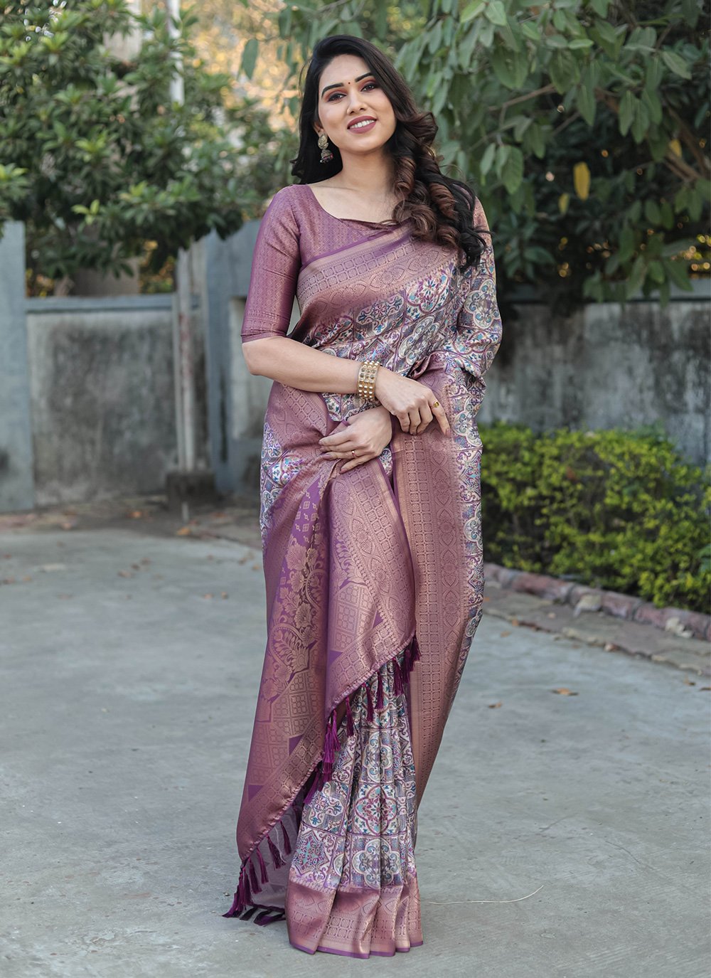 Onion Pink Kanchipuram Bridal Saree | Sundari Silks