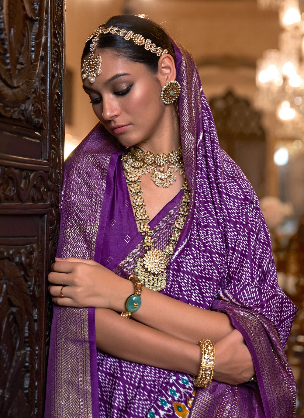 Purple Traditional Copper Silk Saree – mamasaree