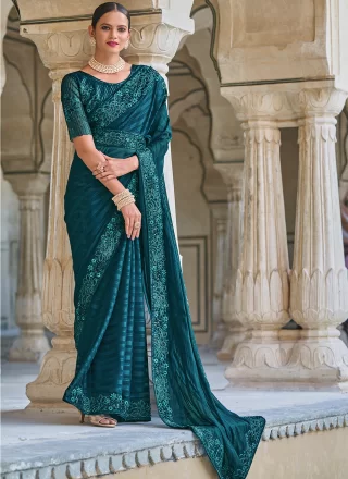 Grandiose Rama Fancy Fabric Designer Saree