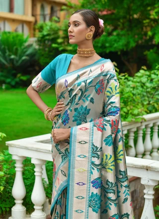 Rama Silk Zari Contemporary Style Saree