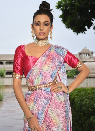 Rangoli Multi Colour Sequins Traditional Saree