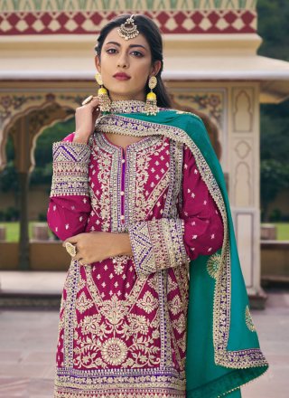 Rani Chinon Embroidered Work Salwar Suit