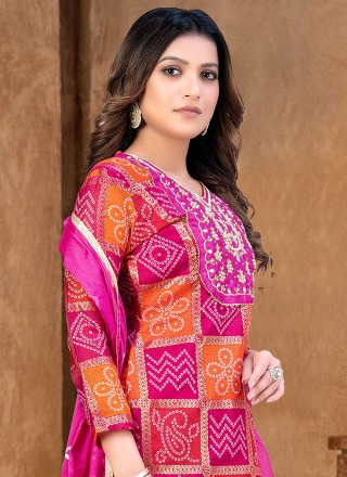 Rani Fancy Fabric Handwork Salwar Kameez