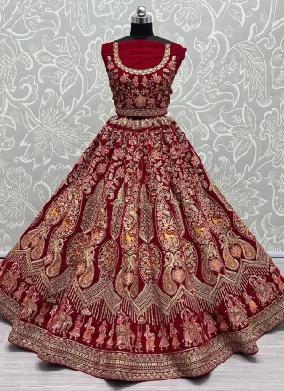 Rani Thread Bridal A Line Lehenga Choli