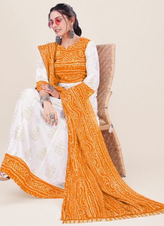Rayon Bandhej Designer Gown