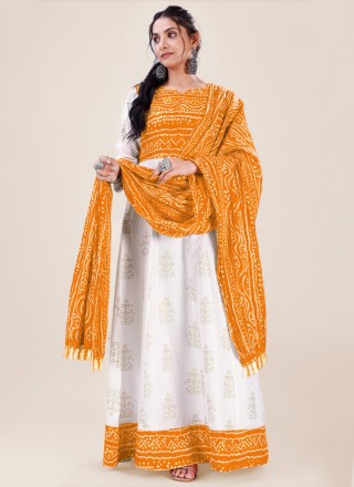 Rayon Bandhej Designer Gown