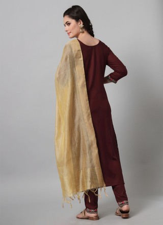 Rayon Embroidered Straight Salwar Kameez