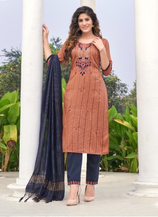 Azara Karachi Suit Kalpu Rayon Slub With Embroidery Work Salwar Suit D