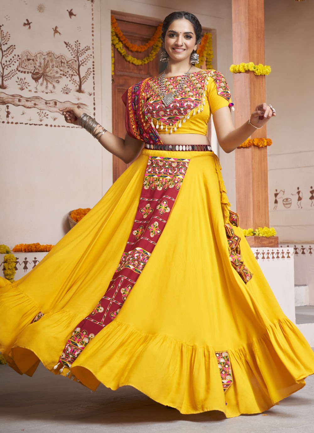 Buy Nena Fashion yellow lehenga choli for women latest design party wear  online | Looksgud.in