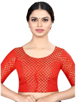 Red Banarasi Silk Blouse