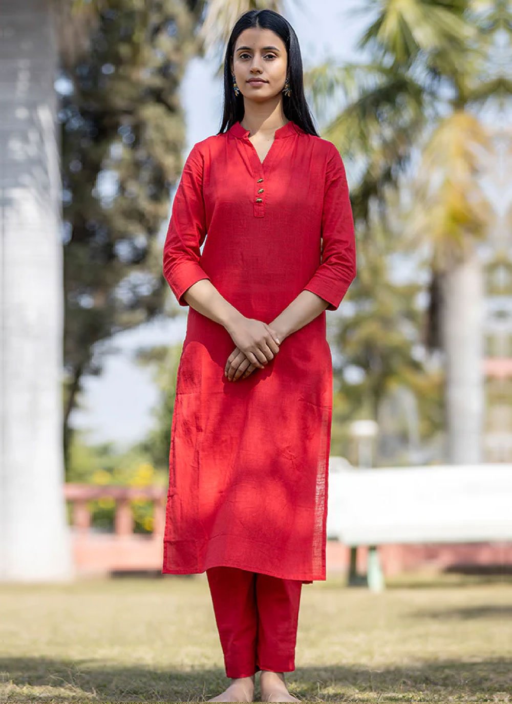 Red Ceremonial Party Wear Kurti