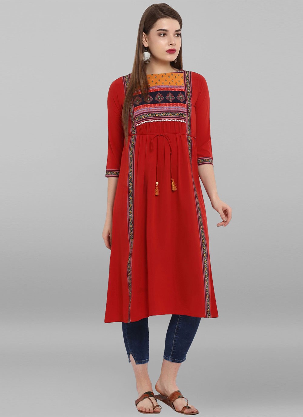 Red Color Casual Kurti