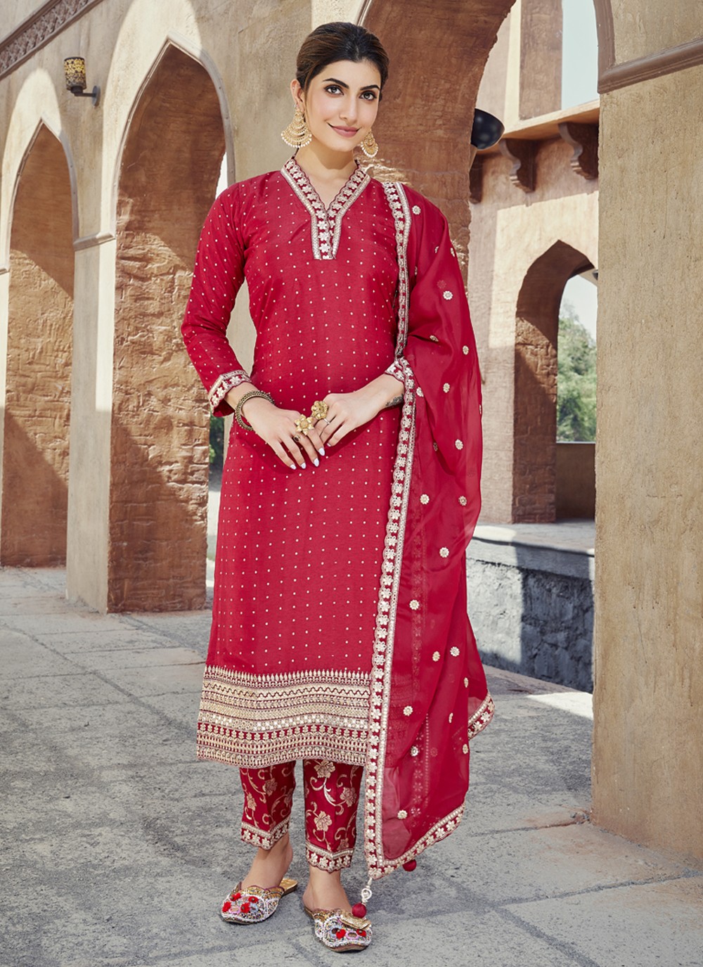 Red Salwar Suit- Buy Latest Red Color Salwar Kameez Online