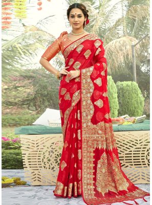 Red Color Traditional Saree