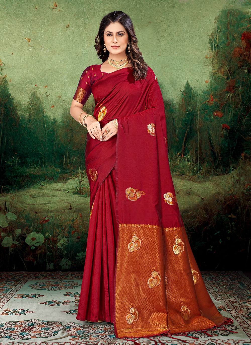 Amazon.com: Bengal Handloom Dhakai Jamdani Saree Full Weaving Work Bengali  Women Sari Indian Festive wear 105 SB Multi Color : Clothing, Shoes &  Jewelry