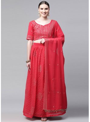 Red Embroidered Lehenga Choli