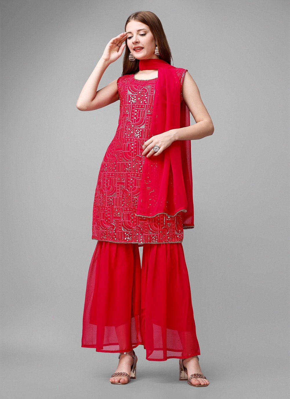 Sleeveless Sequin Gown Design For Raksha Bandhan 2023