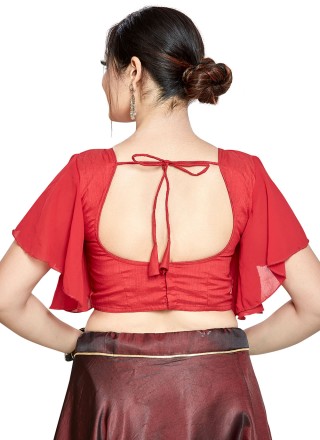 Red Georgette Festival Blouse
