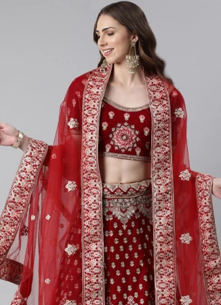 Red Net Wedding Designer Dupatta