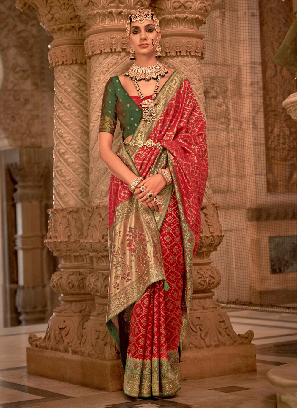 Eternal - Red Satin Saree – Āroka