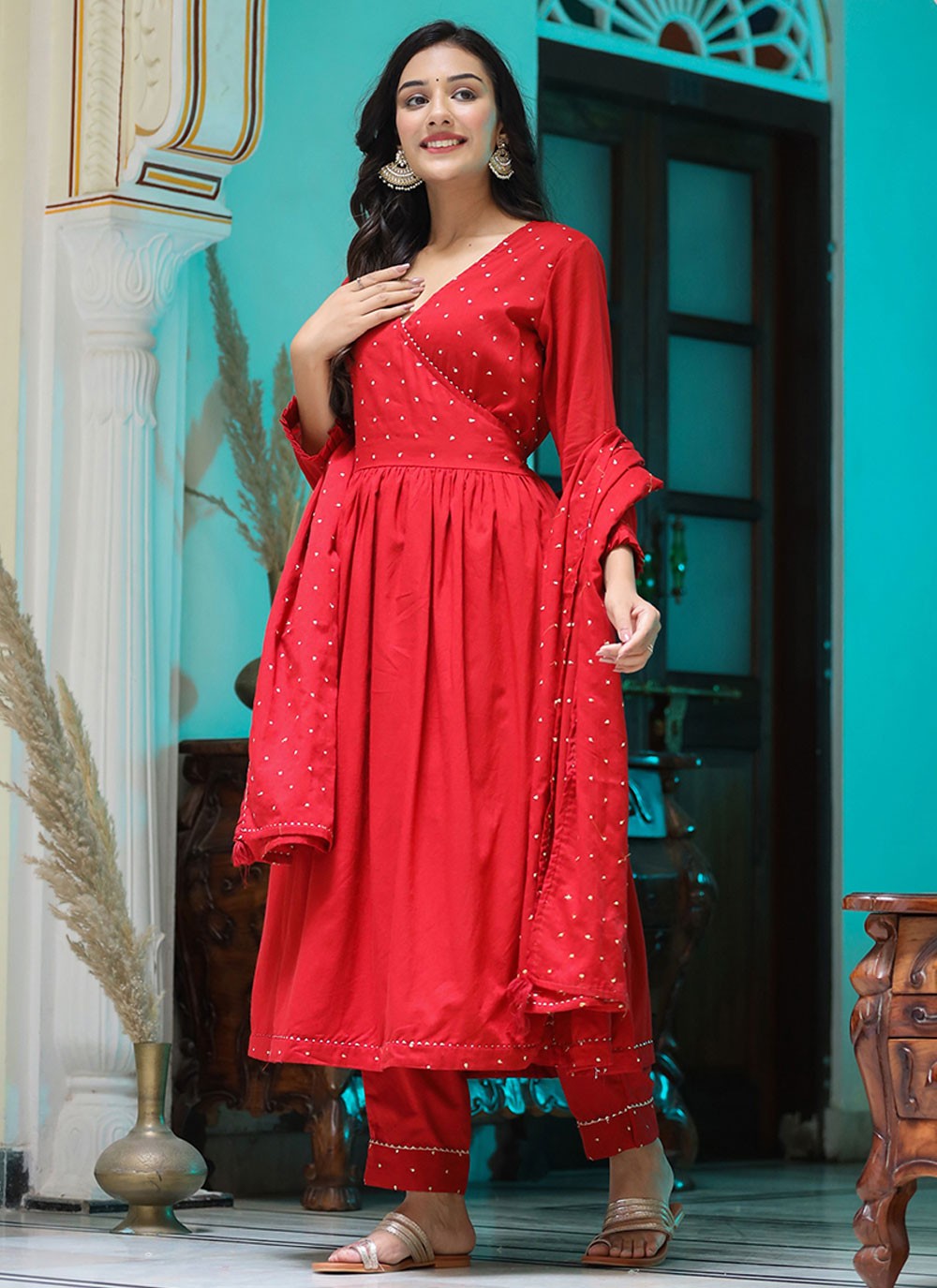 Buy red deals suit online