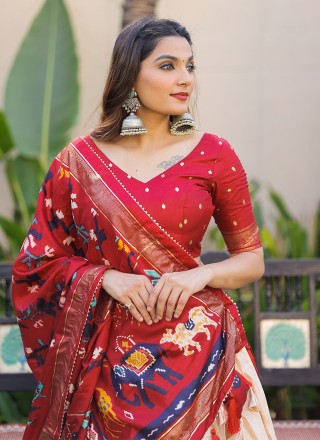 Red Silk Designer Lehenga Choli