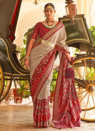 Red Silk Weaving Trendy Saree