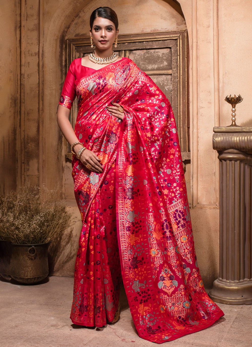 Red Banarasi Silk Saree