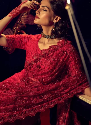 Red Wedding Trendy Saree