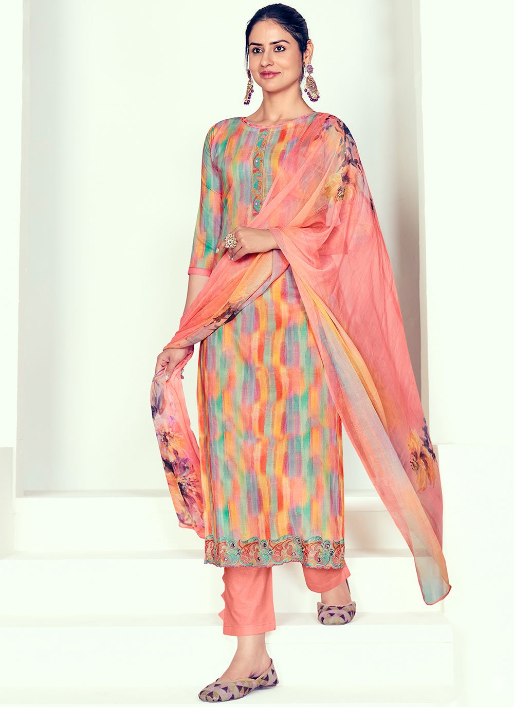 Resham Thread Work Cotton Trendy Salwar Suit