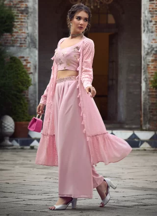 Rose Pink Embroidered Designer Salwar Kameez