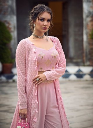 Rose Pink Embroidered Designer Salwar Kameez