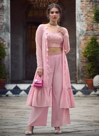 Rose Pink Embroidered Designer Salwar Kameez