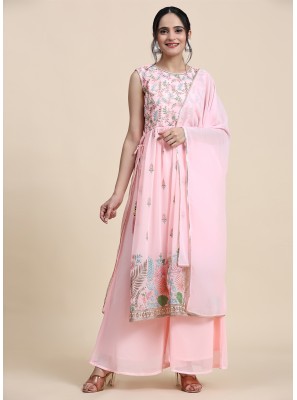 Rose Pink Georgette Designer Salwar Suit