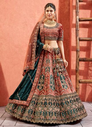Shop Navy Blue Georgette Embroidered Fish Cut Lehenga Party Wear Online at  Best Price | Cbazaar