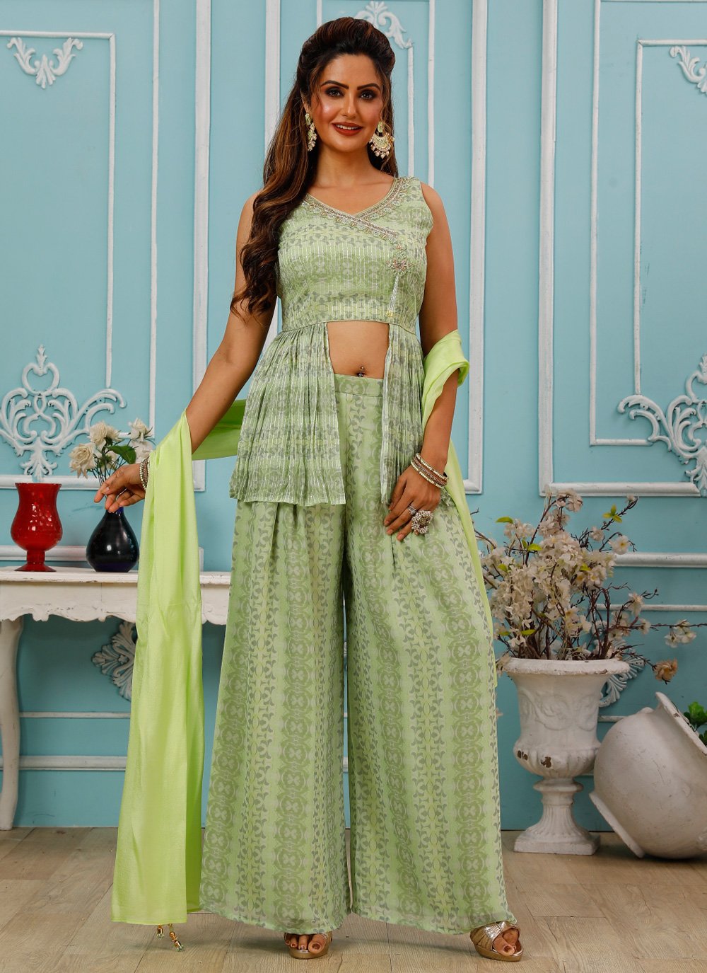 Women's Poly Silk Woven Design Kurta Pants With Dupatta Set -Ahika in 2023  | Fancy kurti, Kurta with pants, Women salwar suit
