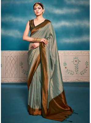 Saree Border Kanjivaram Silk in Turquoise