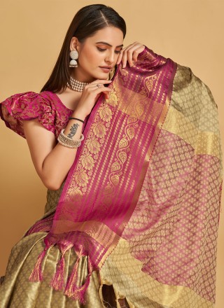 Saree Weaving Silk in Beige
