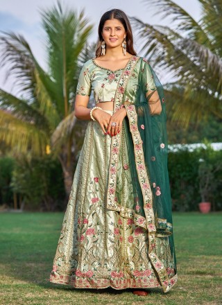 Light Green Net Embroidered Indo Western Lehenga Choli 167381 | Gowns for  girls, Gowns, Anarkali gown